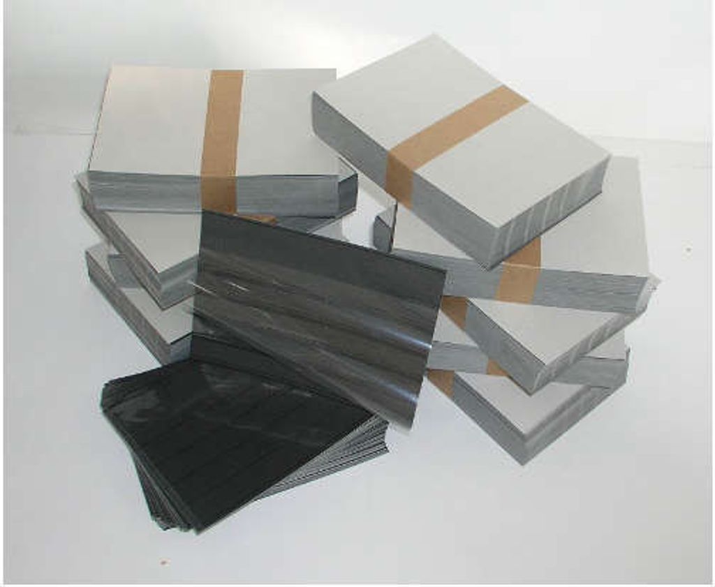 EINSTECKKARTEN STECKKARTEN mit Folie A5 5 Streifen 100 Stück schwarzer Karton