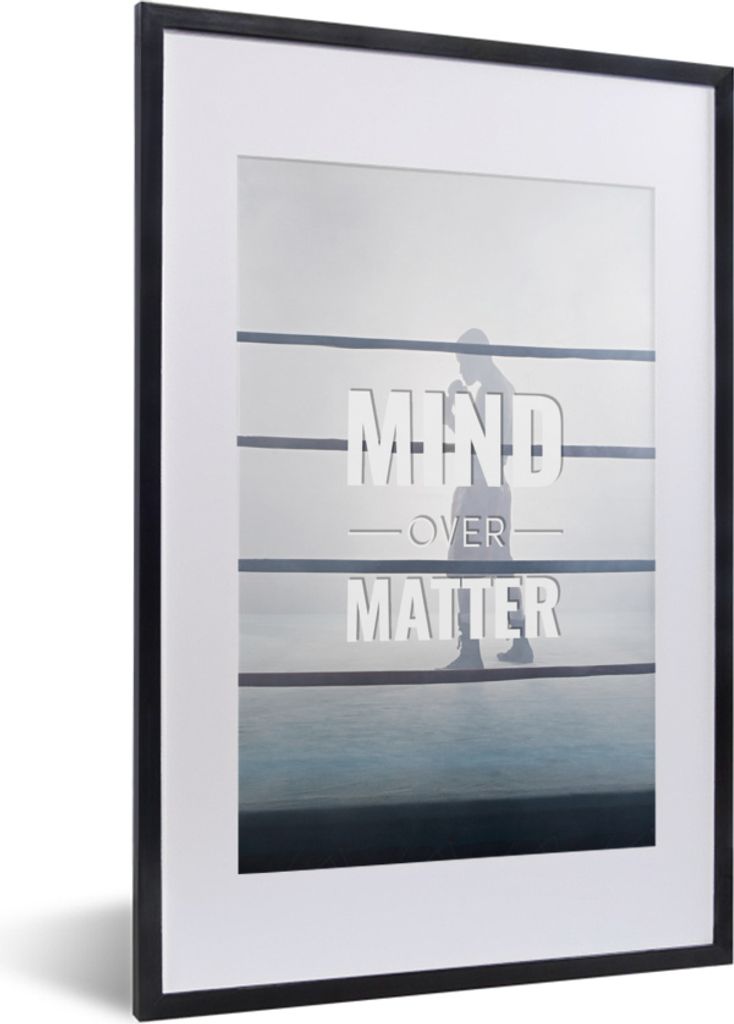MuchoWow MuchoWow Gerahmtes Poster Geist über Materie" - Sprichwörter - Zitate 40x60 cm - Poster mit zchwarzem Bilderrahmen - Poster in Rahmen
