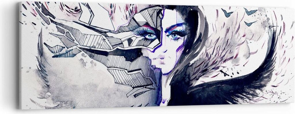 Bild auf Leinwand - Leinwandbild - Erwachsene emotional Fantasie - 90x30cm - Wand Bild - Wanddeko - Leinwanddruck - Bilder - Kunstdruck - Wanddekor...