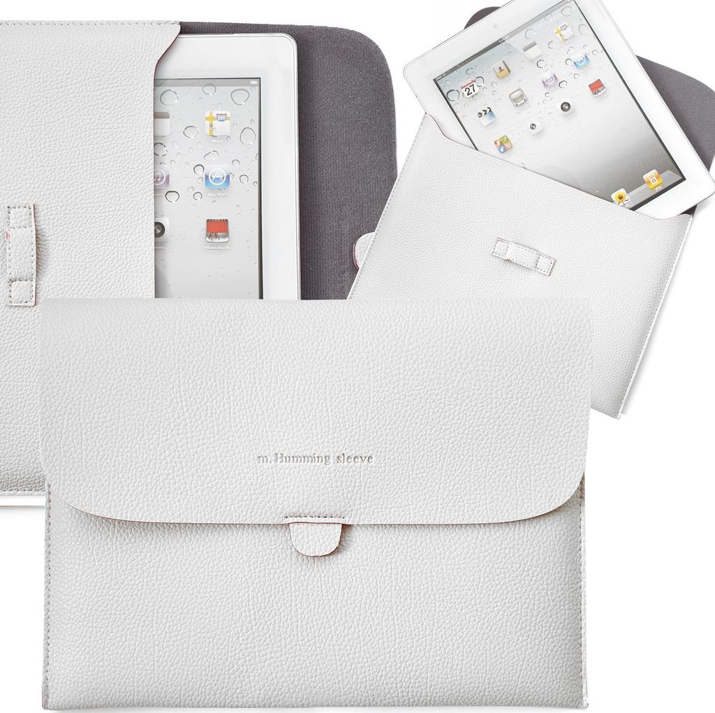 Apple iPad 2 Ipad 3 iPad 4 Tasche 9.7 Zoll Schutzhülle Sleevetasche Hülle Etui Schutztasche Vintage Tasche Cover Farbe: Weiss