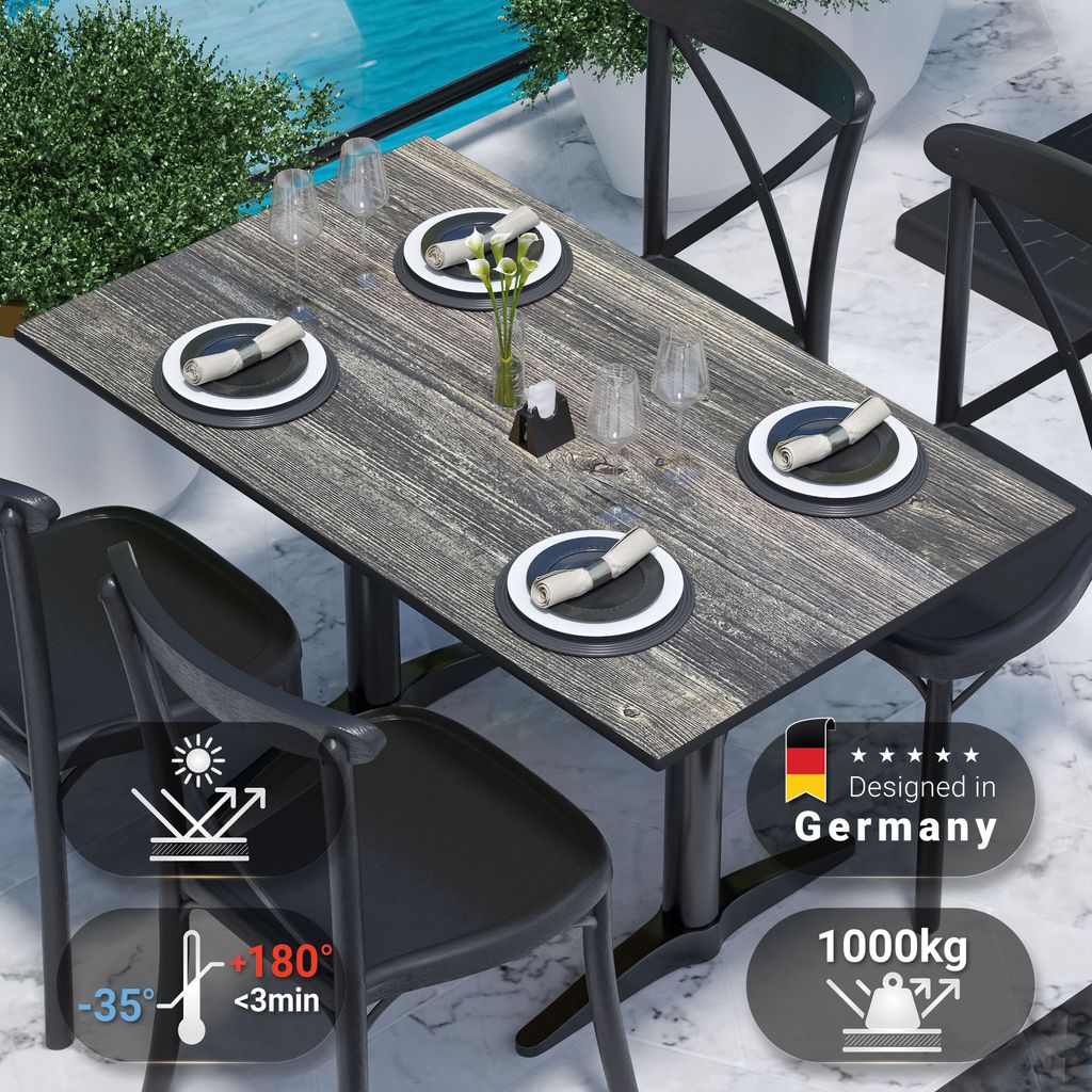 COMPACT | Gastro HPL Tischplatte | B:T 120 x 70 cm | Rustikal Kiefer | Rechteckig | Gastro HPL Tischplatte