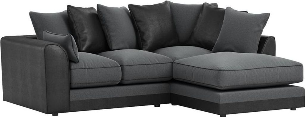 Rechtsseitiges Ecksofa Dillon-Malmo 95/Snake black-Polyesterfasern + Schaumstoff