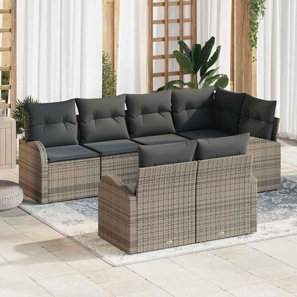 Maison Exclusive - Gartensofa-set Grau Poly-Rattan