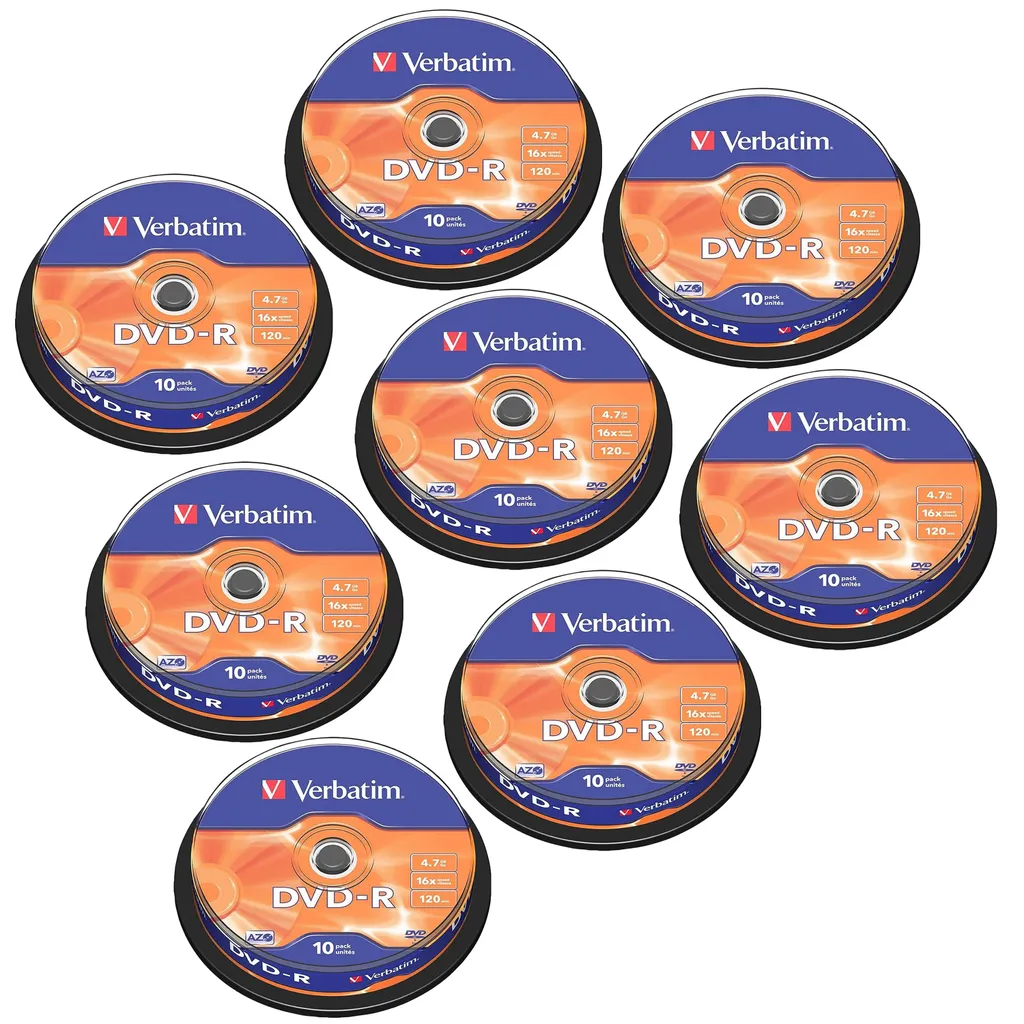 Sauvegarde Photos et Vidéos sur DVD-R 4,7 GB Longue Durée Lot de 80