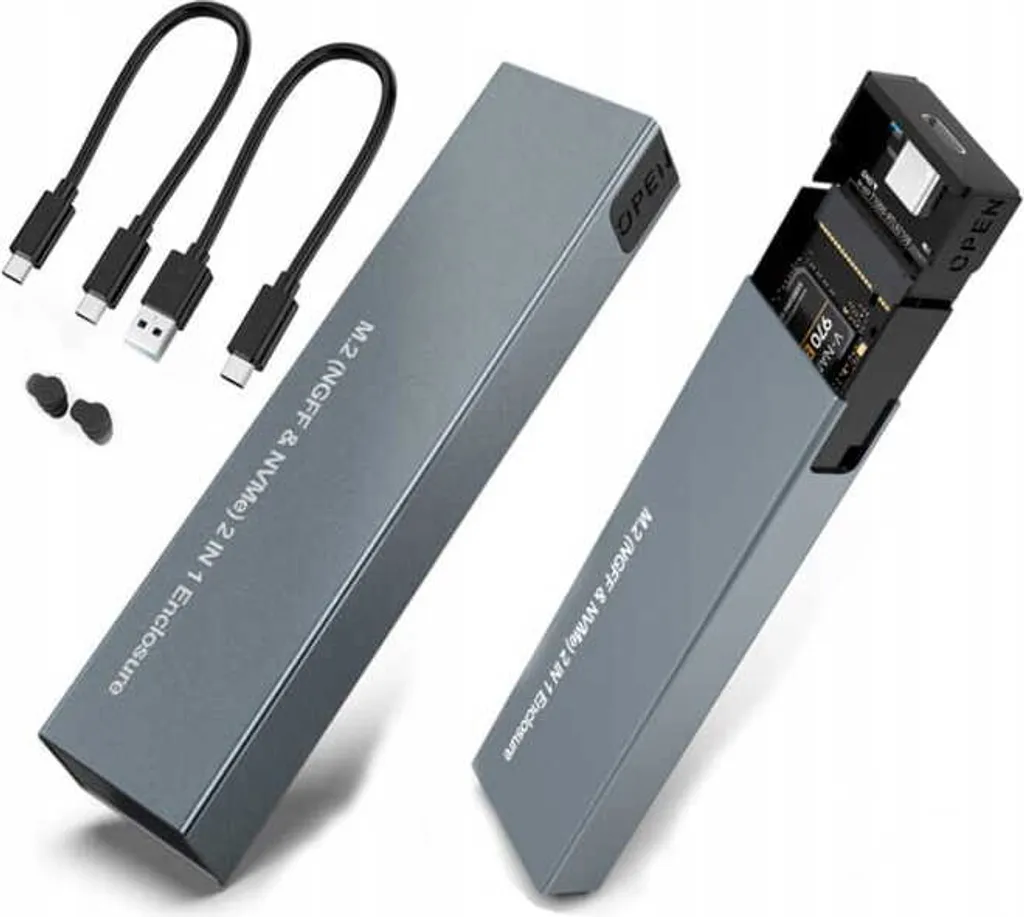 Boîtier SSD M.2 pour Extension de Stockage - USB-C 10Gbps NVMe & SATA