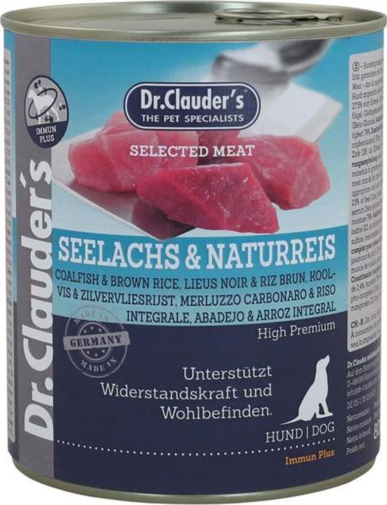 Dr. Clauder's Dog Dose Selected Meat 6x800g | Seelachs & Reis