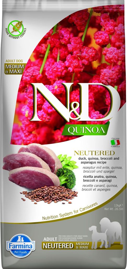 Farmina N&D dog QUINOA adult medium & maxi, neutered, duck, Obrázok produktu 