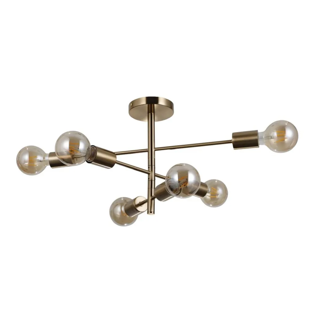 Plafoniera Italux PIANSI PND-4025-6-HBR 6xE27 Ottone Spazzolato