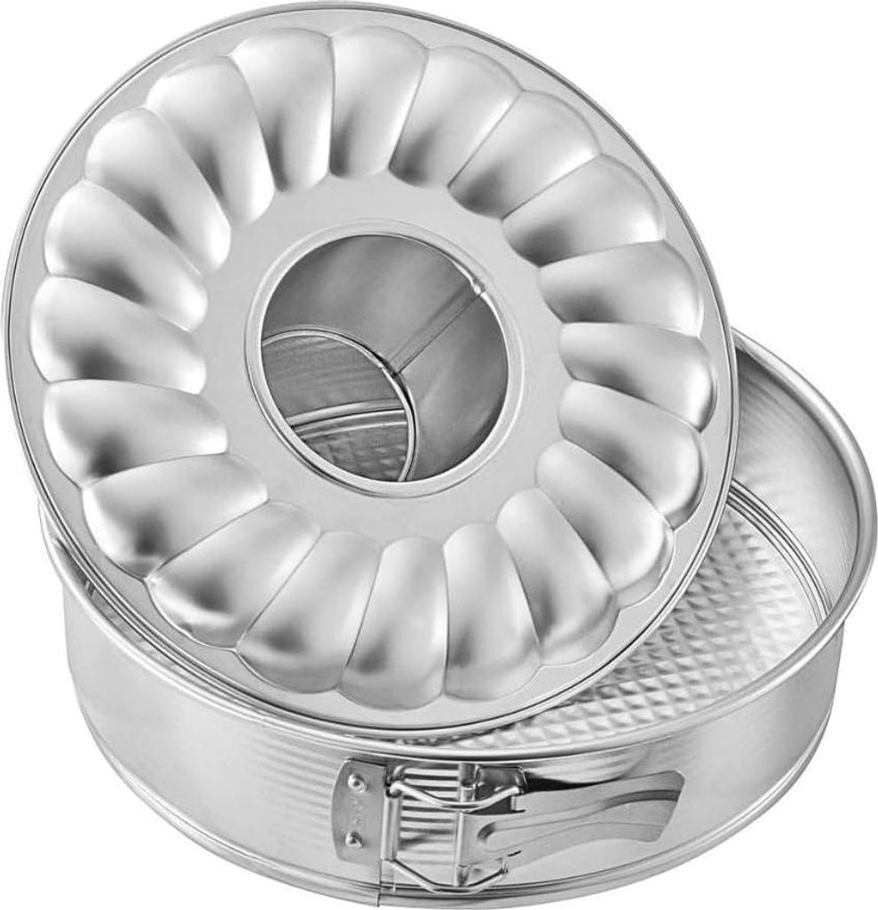 Silberne Springform mit flacher und Rohrboden Ø 26 cm Produktbild 