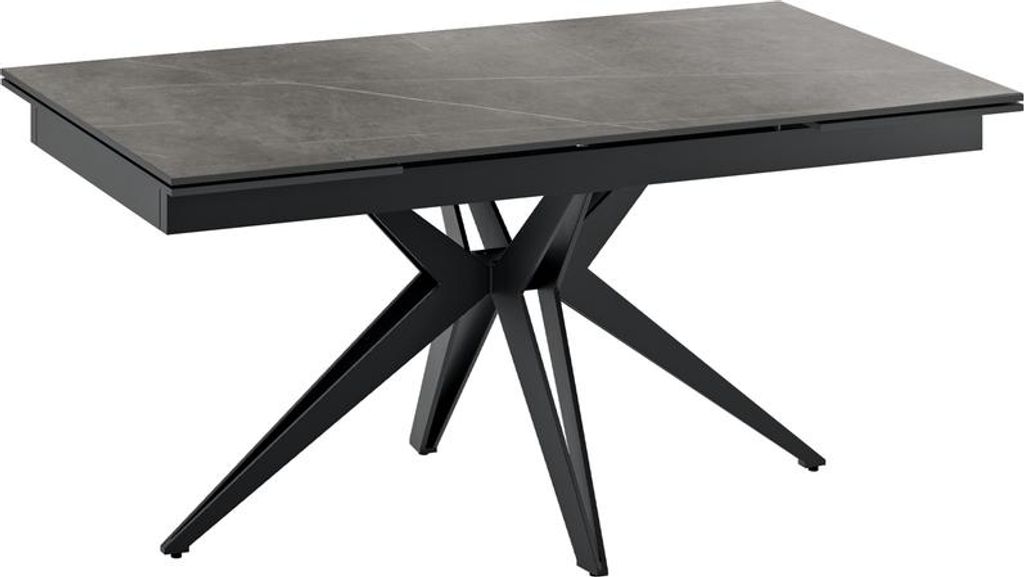 Match 2 - Ausziehbarer Tisch (160/240 x 90 cm) aus schwarzer Keramik
