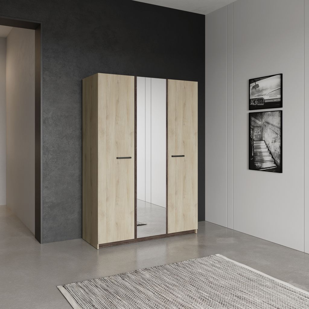 Drehtürenschrank >WATSON< in Kronberg Eiche - 133,5x191,5x51,4cm (BxHxT)