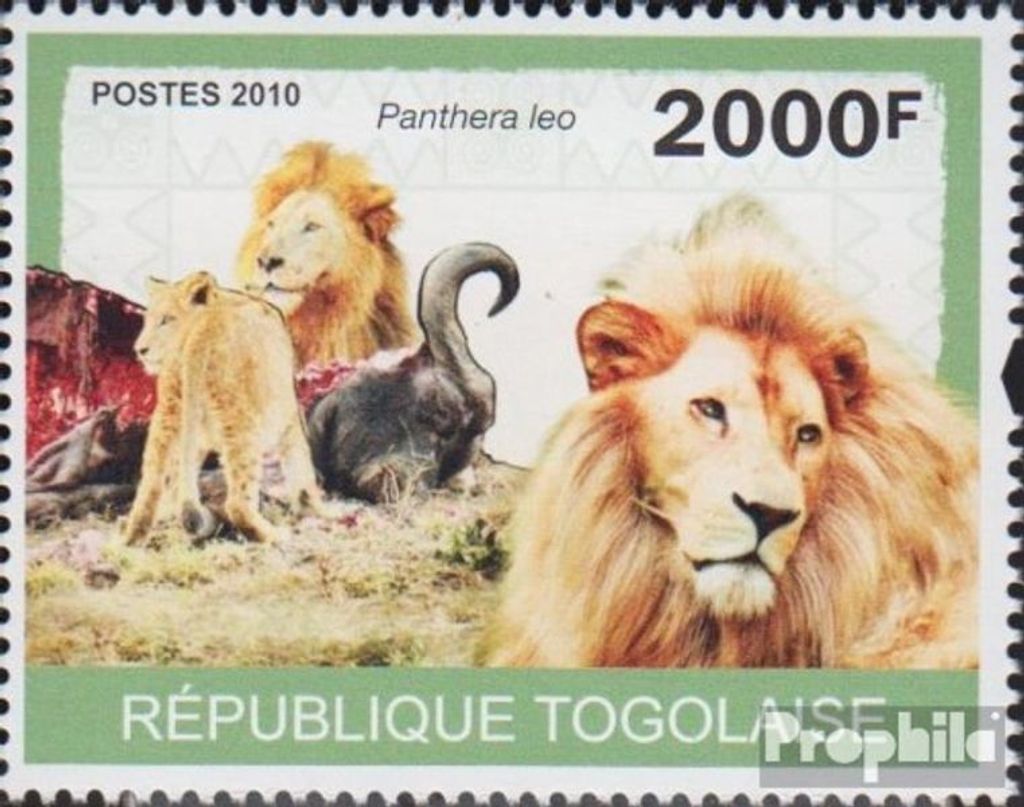 Briefmarken Togo 2010 Mi 3473 (kompl.Ausg.) postfrisch Löwe