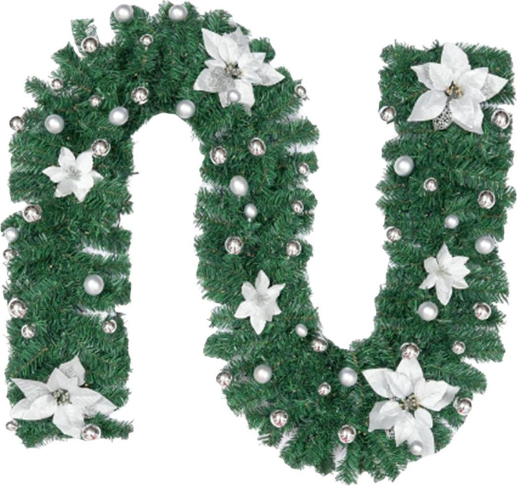 Weihnachts-Lichtergirlande, 2,7 m, Rattan, batteriebetrieben, künstliche Blumenranken, Weihnachtsdekoration