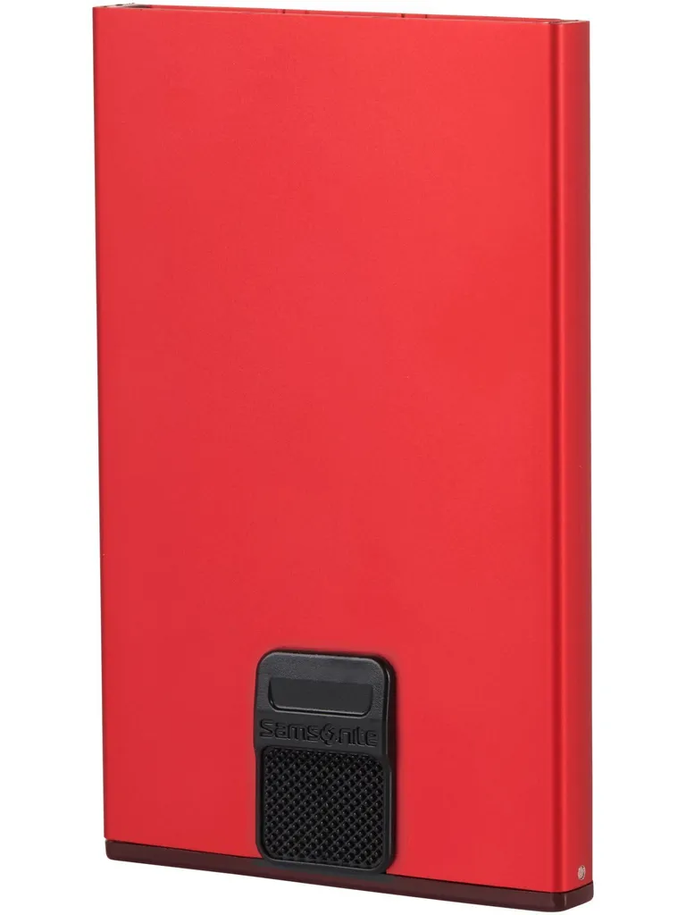 Samsonite Alufit RFID Slide Rosso - Portacarte Alluminio Antifrode