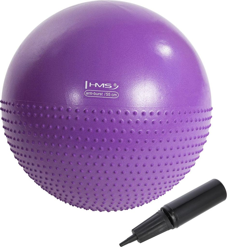 Piłka gimnastyczna masująca 55 cm fioletowa HMS YB03 NEW