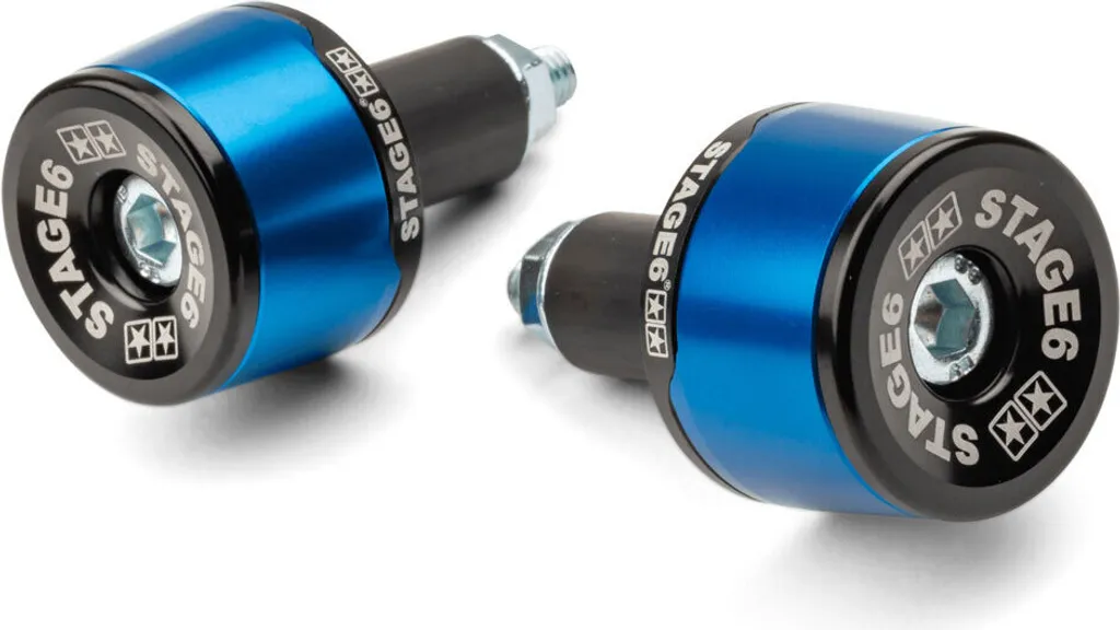 Poids d'extrémité du guidon STAGE6 HQ D 22/28 Bleu Noir pour Moto