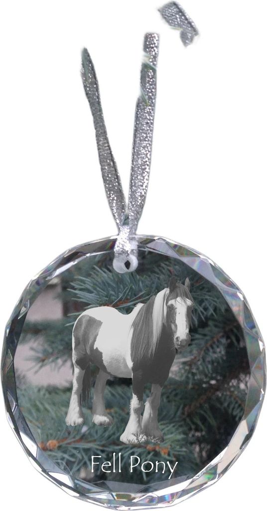 Fellpony - Kristallkugel mit einem Foto, Pferdefoto im Kristall, personalisierter Weihnachtsbaumanhänger von der Marke Art-Dog