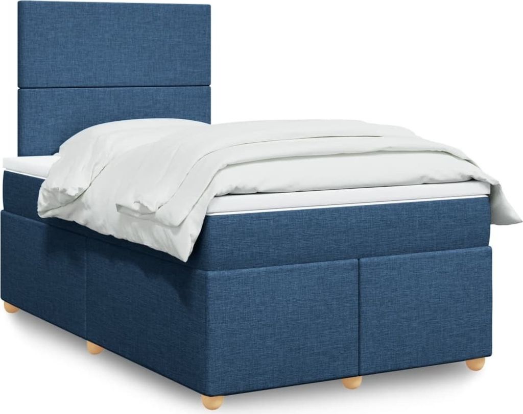 Maison Exclusive - Boxspringbett mit Matratze Blau 120x200 cm Stoff