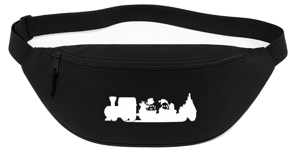 Huuraa Bauchtasche Weihnachtszug Weihnachten 2,5 Liter Black Polyester Crossbody Bag Geschenkidee