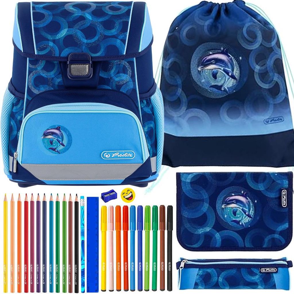 Herlitz Schulranzen Set Loop Plus Dolphin Ride 10-teilig Produktbild 