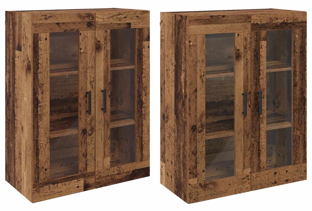 Wandmontierte Schränke 2 pcs Altholz 69,5 x 34 x 90 cm