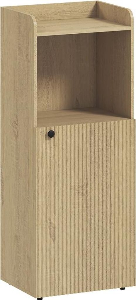 Fortuna Lai Badezimmerschrank Nischenschrank mit Schrank, offen Regal, verstellbar Regal, Badschrank, 40 x 31 x 104 cm, Gelbeiche