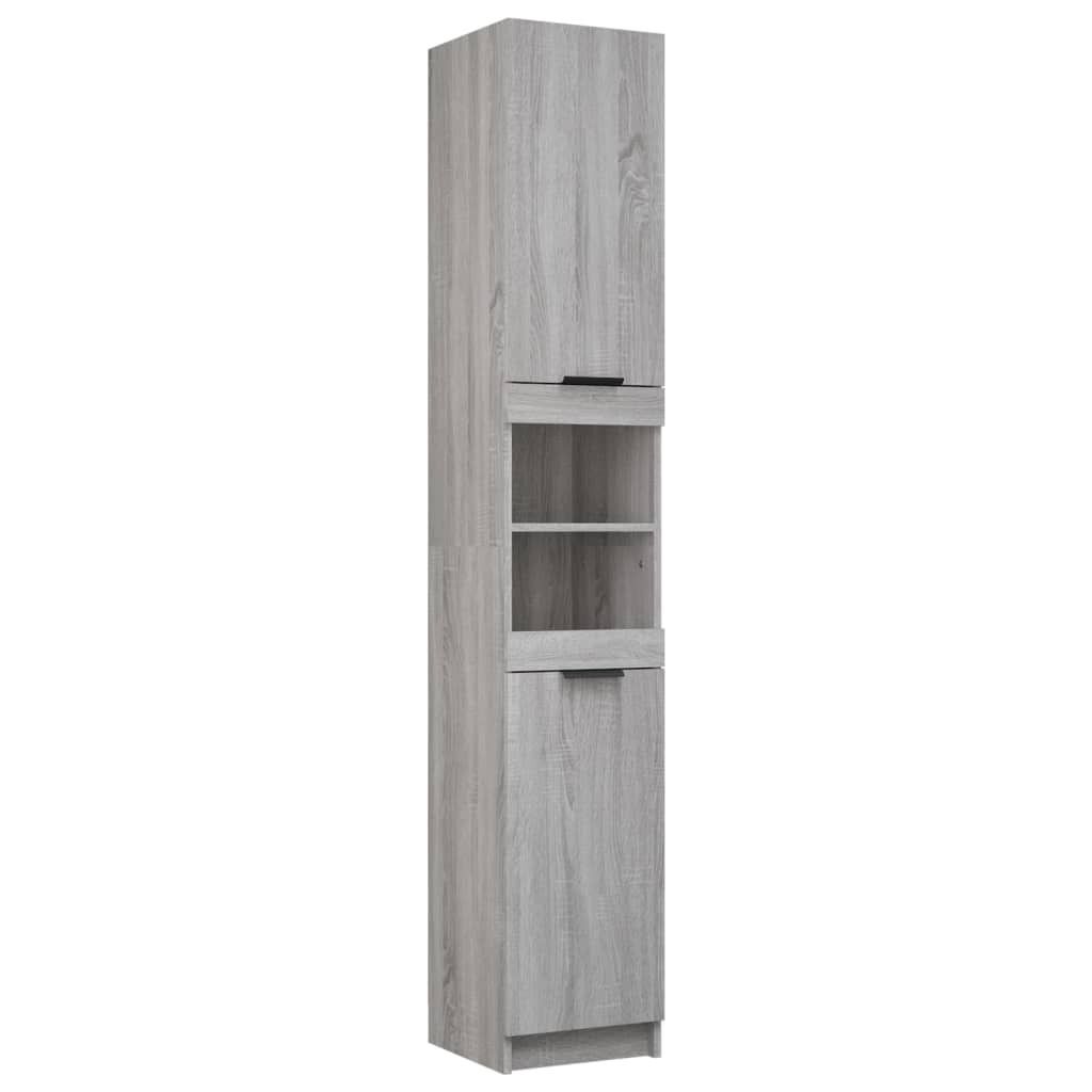 vidaXL Mobile da bagno Grigio Sonoma 32x34x188,5 cm Immagine del prodotto 