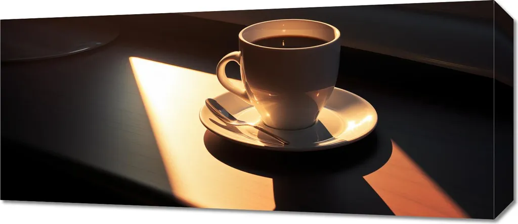 Decorazione Parete Caffè al Mattino 70x30 - Quadro Moderno in Tela Canvas