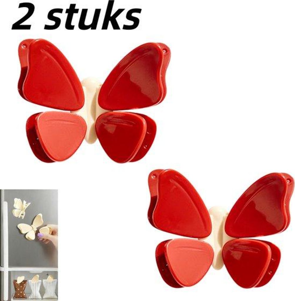 2-teilige magnetische Schließclip, Snack-Schließclip, Kühlschrank-Magnet, Mini-Schließmaschine, rot