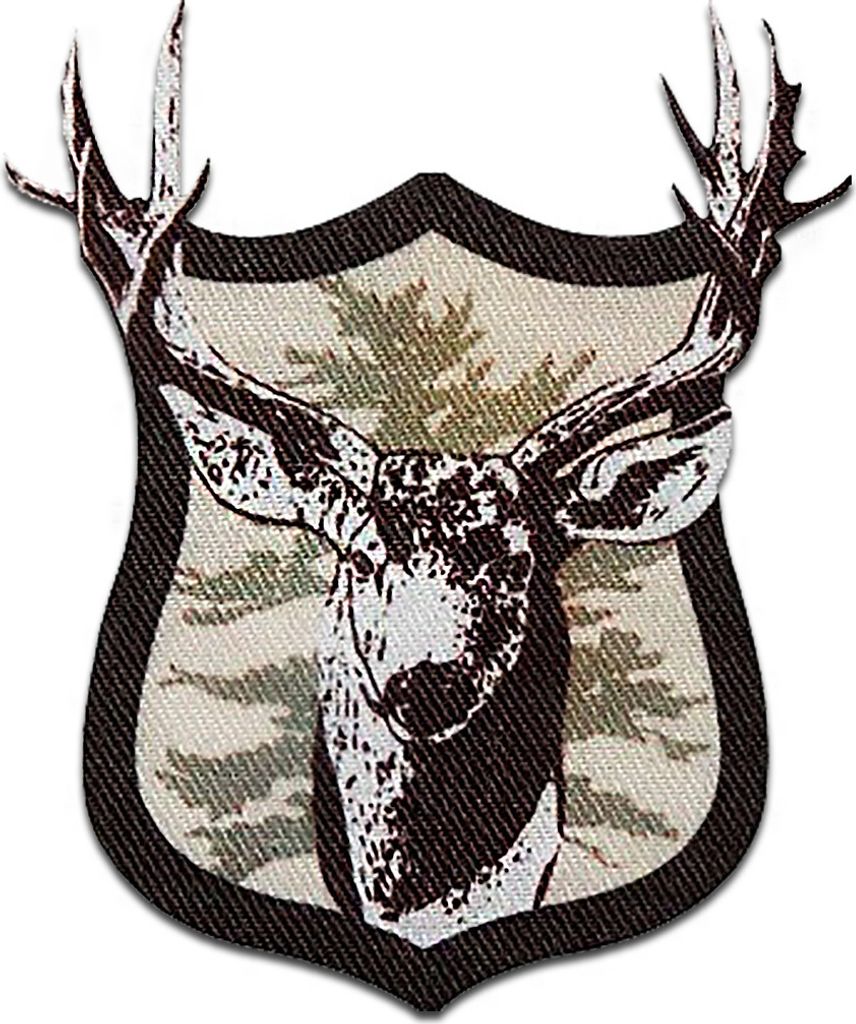 Hirsch Trachten - Aufnäher, Bügelbild, Aufbügler, Applikationen, Patches, Flicken, Zum Aufbügeln, Größe: 6 x 8,5 cm