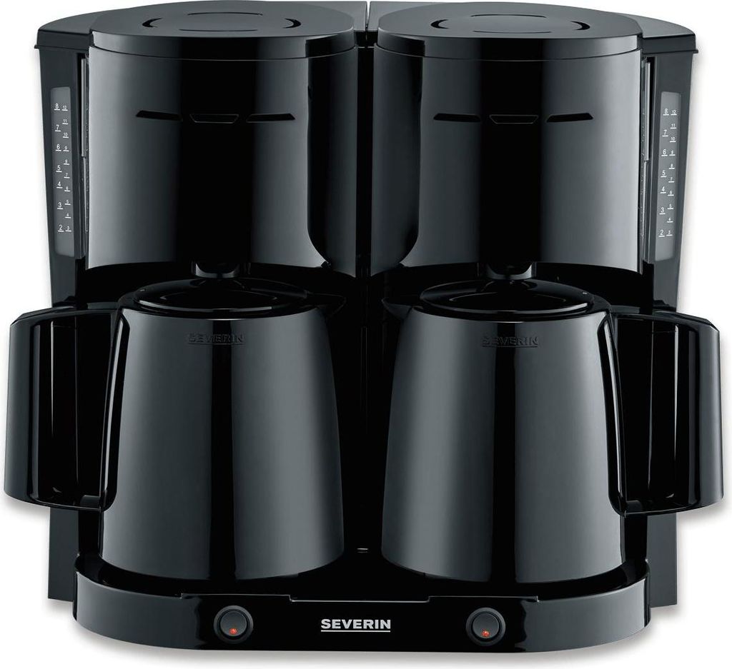 SEVERIN Duo-Filterkaffeemaschine mit 2 Thermokannen KA 9315 aus Kunststoff, schwarz Filterkaffeemaschine Kaffeemaschine Duo-filterkaffeemaschine Fi...