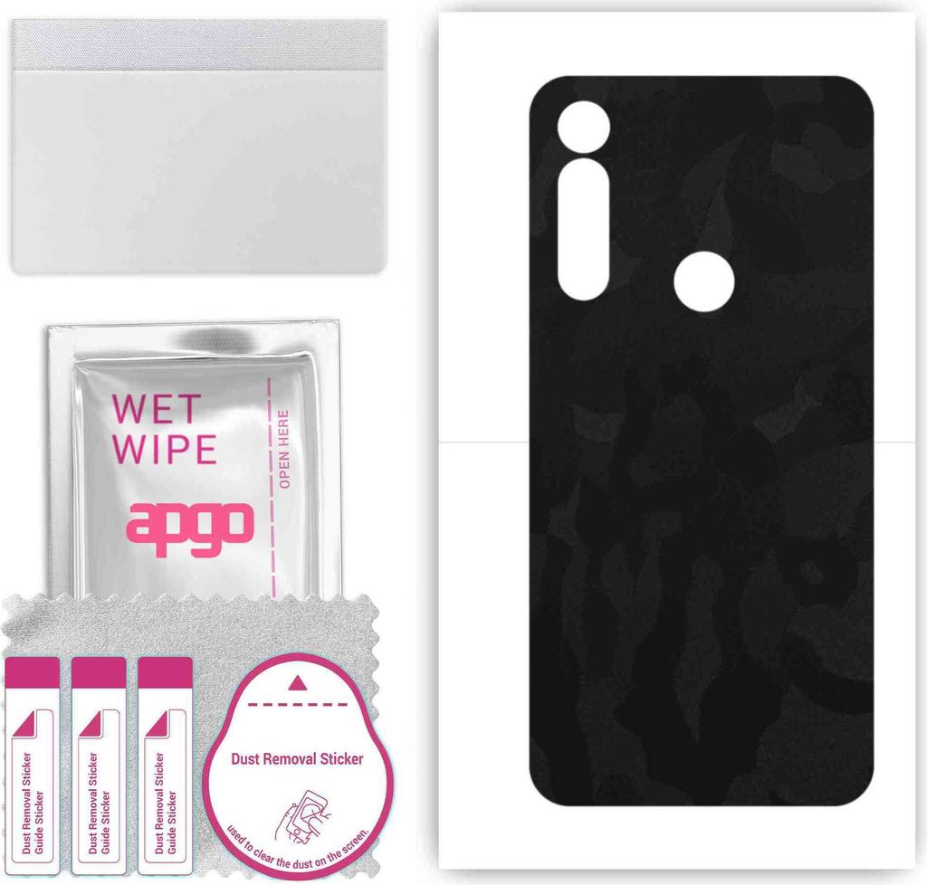 apgo Rückseite Schutzfolie, Skin, kompatibel mit Motorola Moto G Power, Hinten Displayschutzfolie aus Vinylfolie, kratzfest, einfache Montage - Sc...