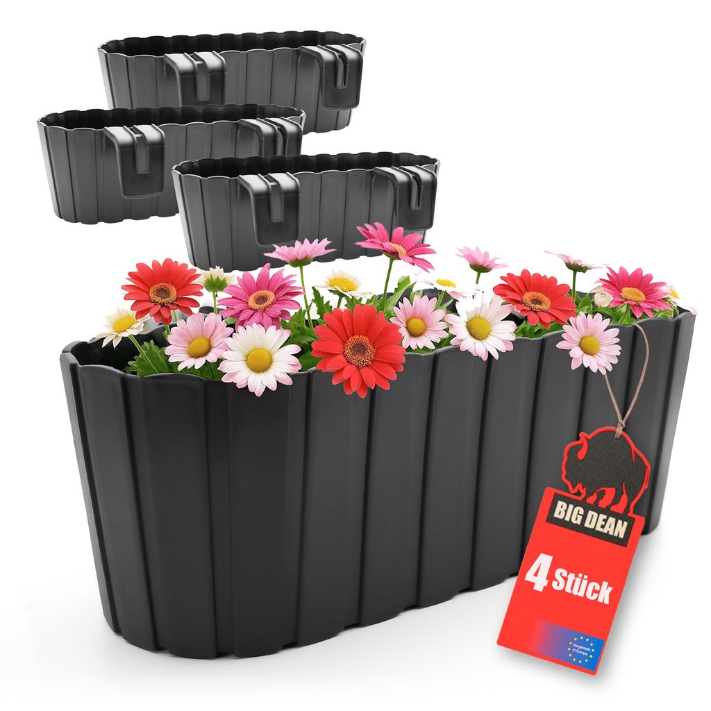 BigDean 4 Stck Blumenkasten Balkongelnder Balkon