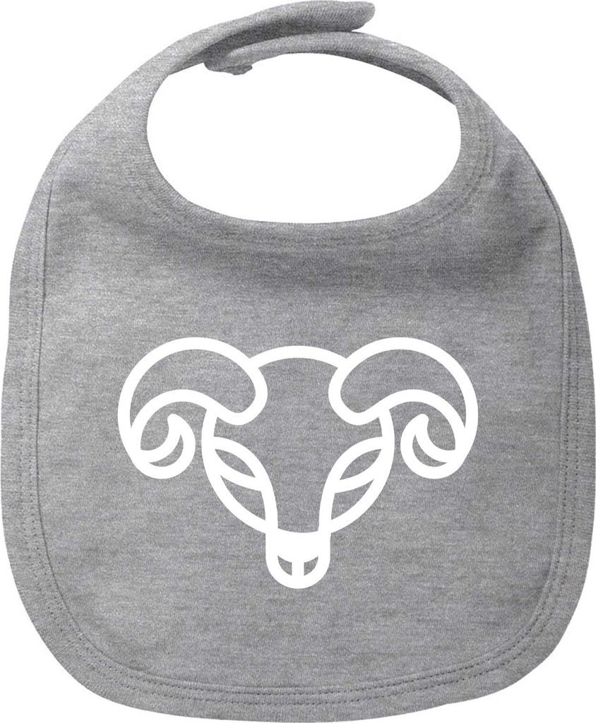 Huuraa Baby Lätzchen Widder Sternzeichen Symbol Heather Grey Klettverschluss Baumwolle Latz Geschenkidee