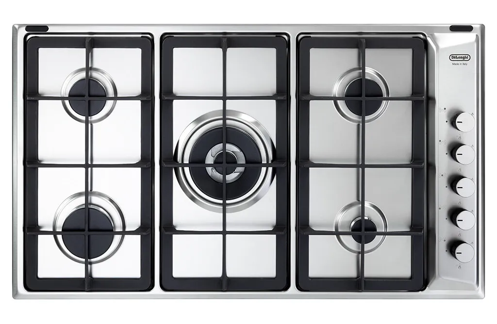 Grande plaque de cuisson gaz 86 cm idéale pour cuisine familiale inox