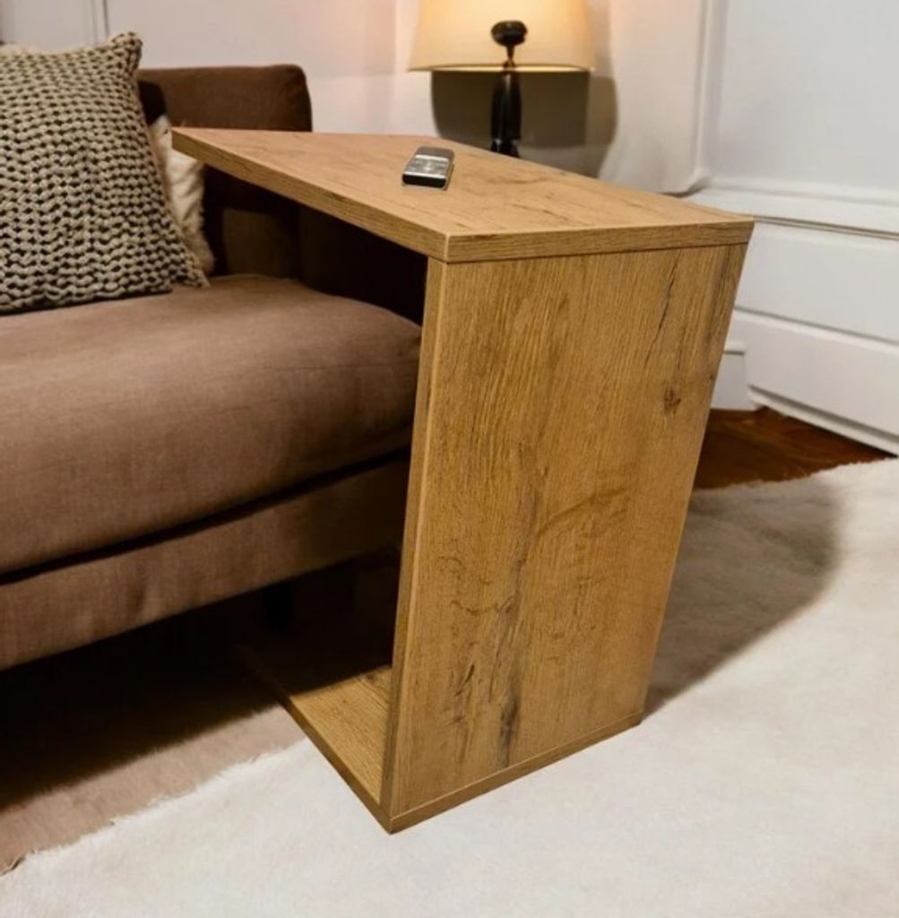 Beistelltisch - 2 in 1 Couch Butler & Sofatisch - Couchtisch - Kaffeetisch - Wohnzimmertisch - Ablage Laptoptisch in C Form