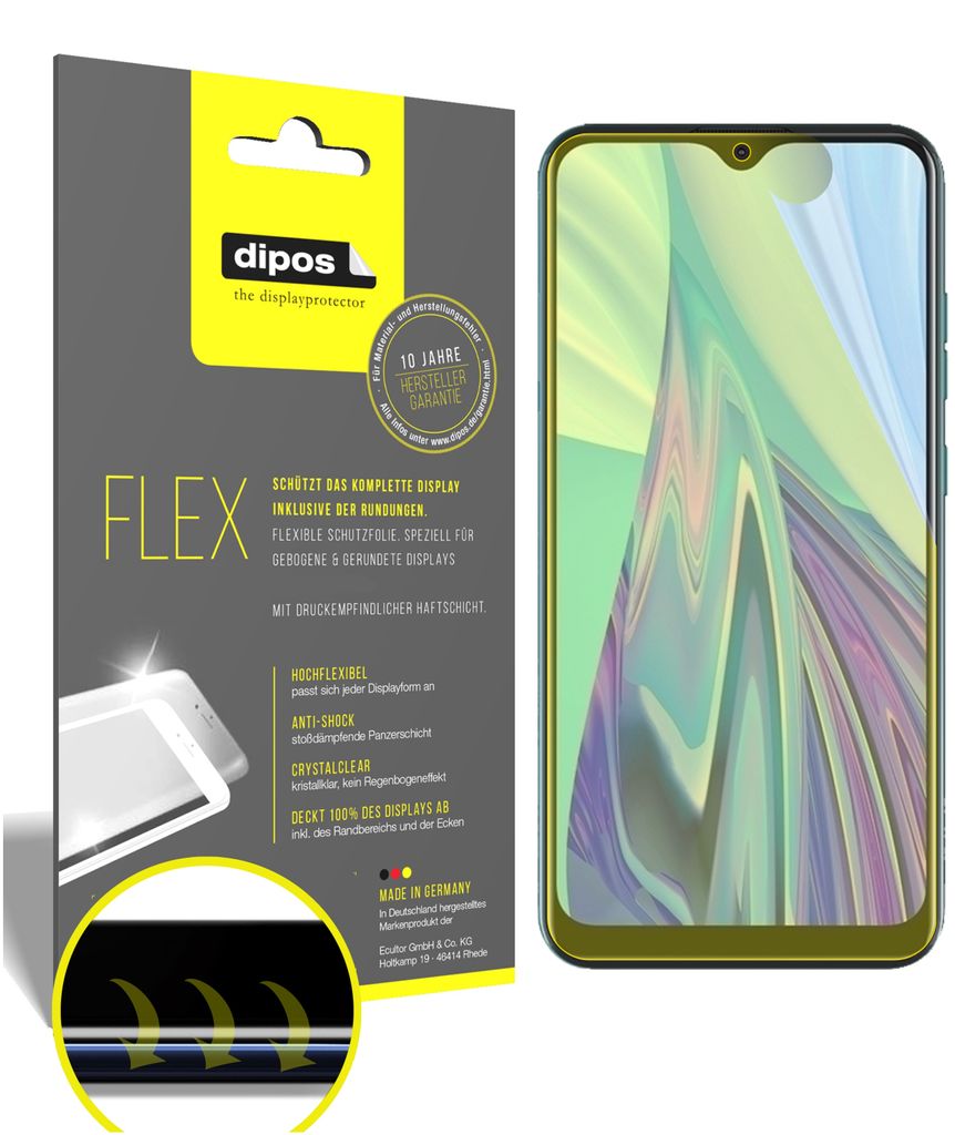 2x Schutzfolie für Hisense F30s Folie, 100% Displayabdeckung, dipos Flex