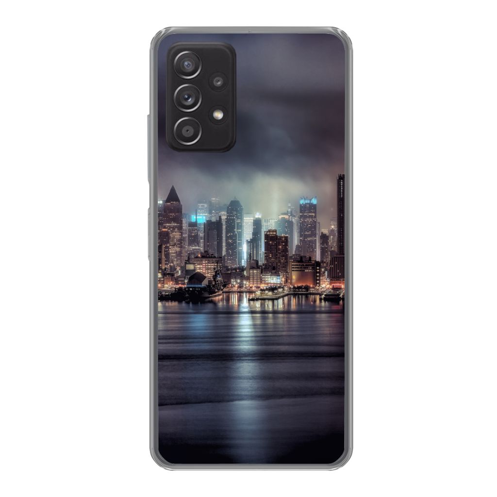 MuchoWow Handyhülle Schutzhülle Hülle für Samsung galaxy a73 New York - Amerika - Skyline Silikon Softcase Handy Hülle - Handyhülle