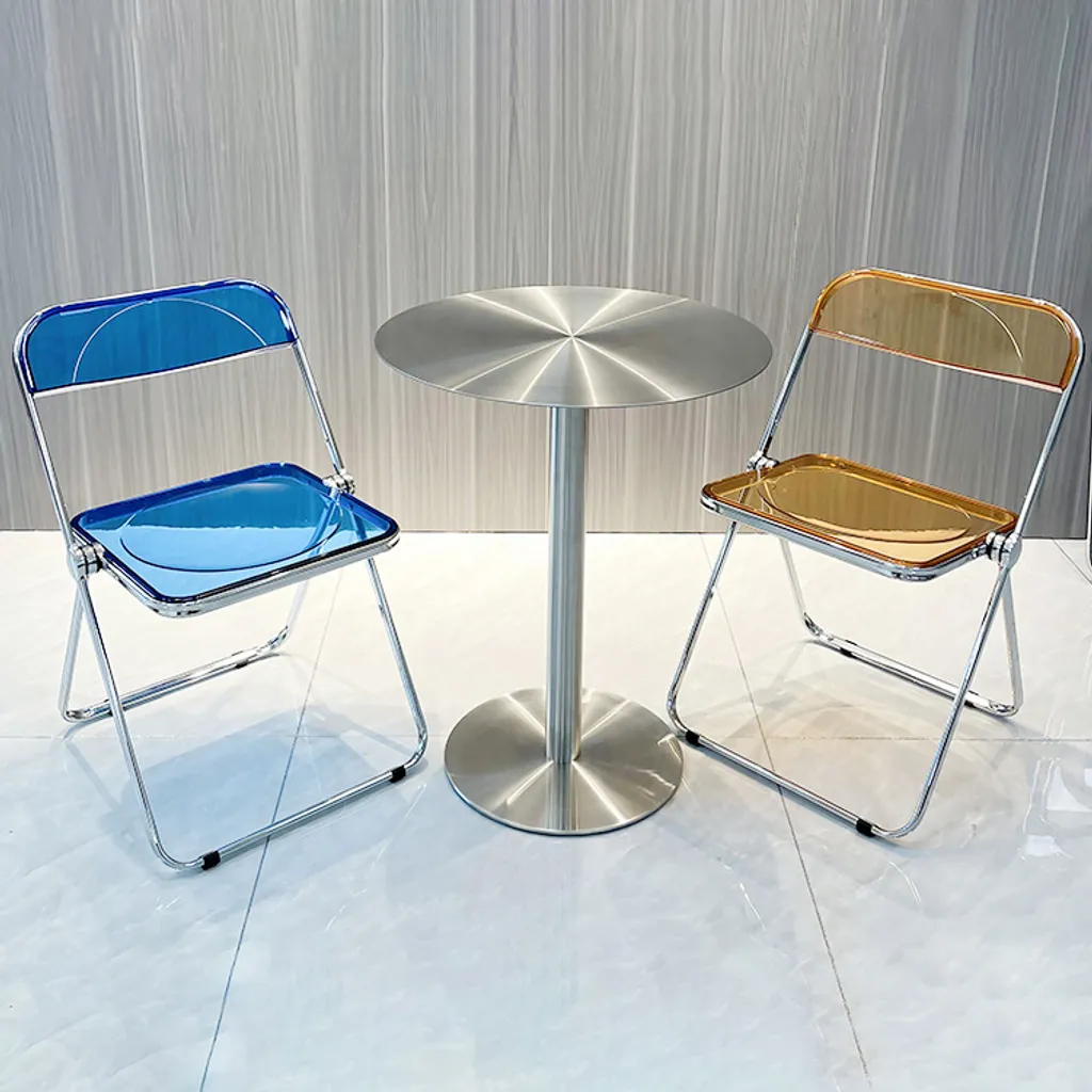 Table de restaurant ronde en inox stable et facile à nettoyer
