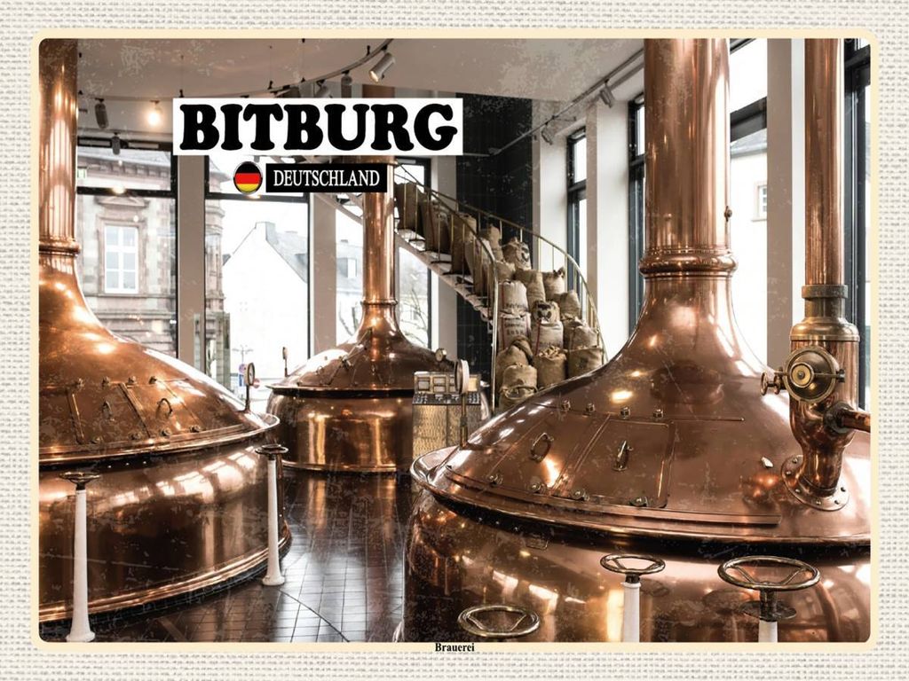 vianmo Holzschild 30x40 cm Bitburg Brauerei Traditionell Bildmotiv Reisemotiv Abenteuer Reisen