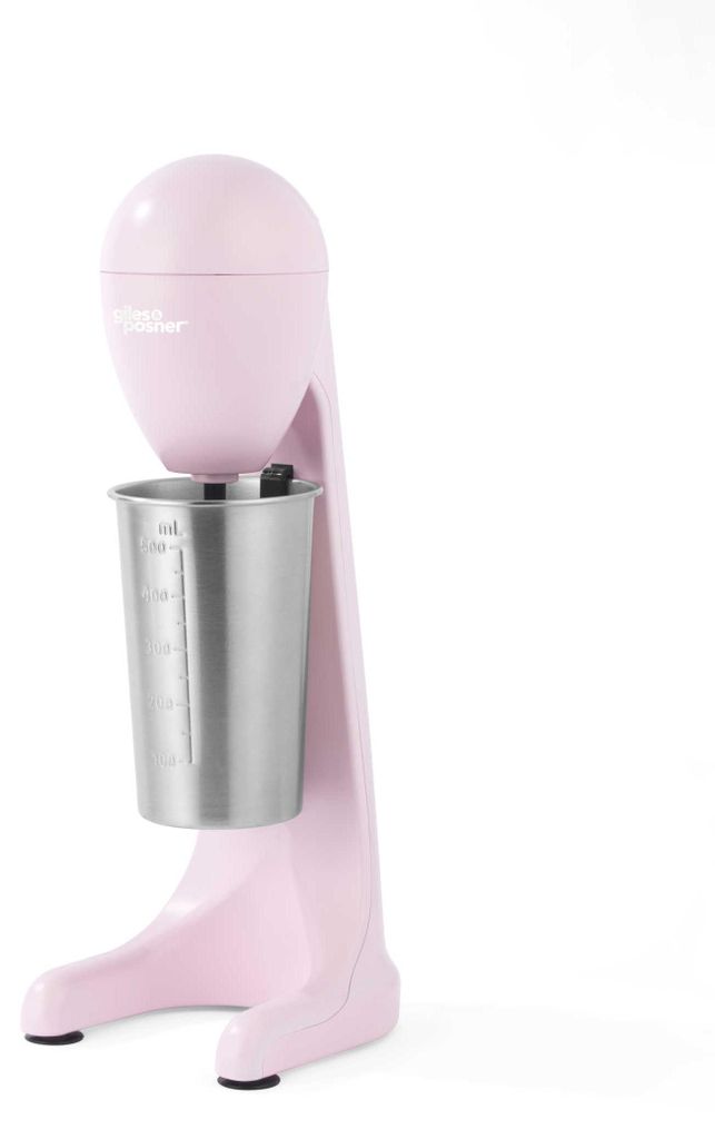 Milchshake-Maker 100 W, 500 ml Edelstahlbecher, 2 Stufen, rosa