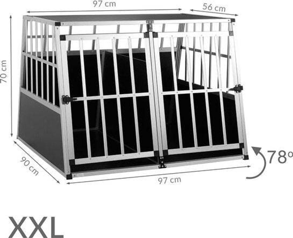 CADOCA® Hundetransportbox Aluminium Hundebox Kofferraum Produktbild 12
