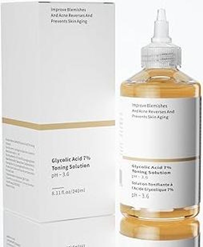 Lösung bei Hautunreinheiten: Glykolsäure Toner 7% - Bekämpft Akne & verfeinert Poren - Ideal für fettige und Mischhaut - 250 ml