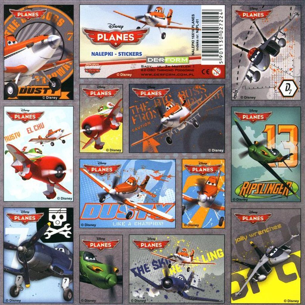 Planes Papier Sticker 16x16