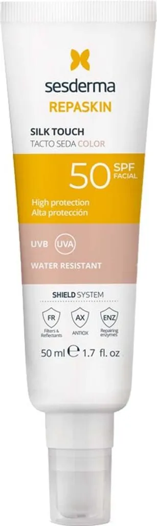 Crème Solaire Visage Teintée Repaskin SPF 50 au Fini Soyeux de 50ml