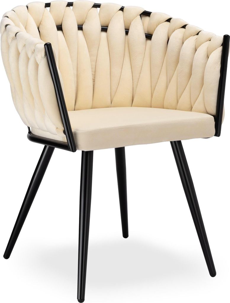 Aston Velvet Hochstuhl Geflochten Beige