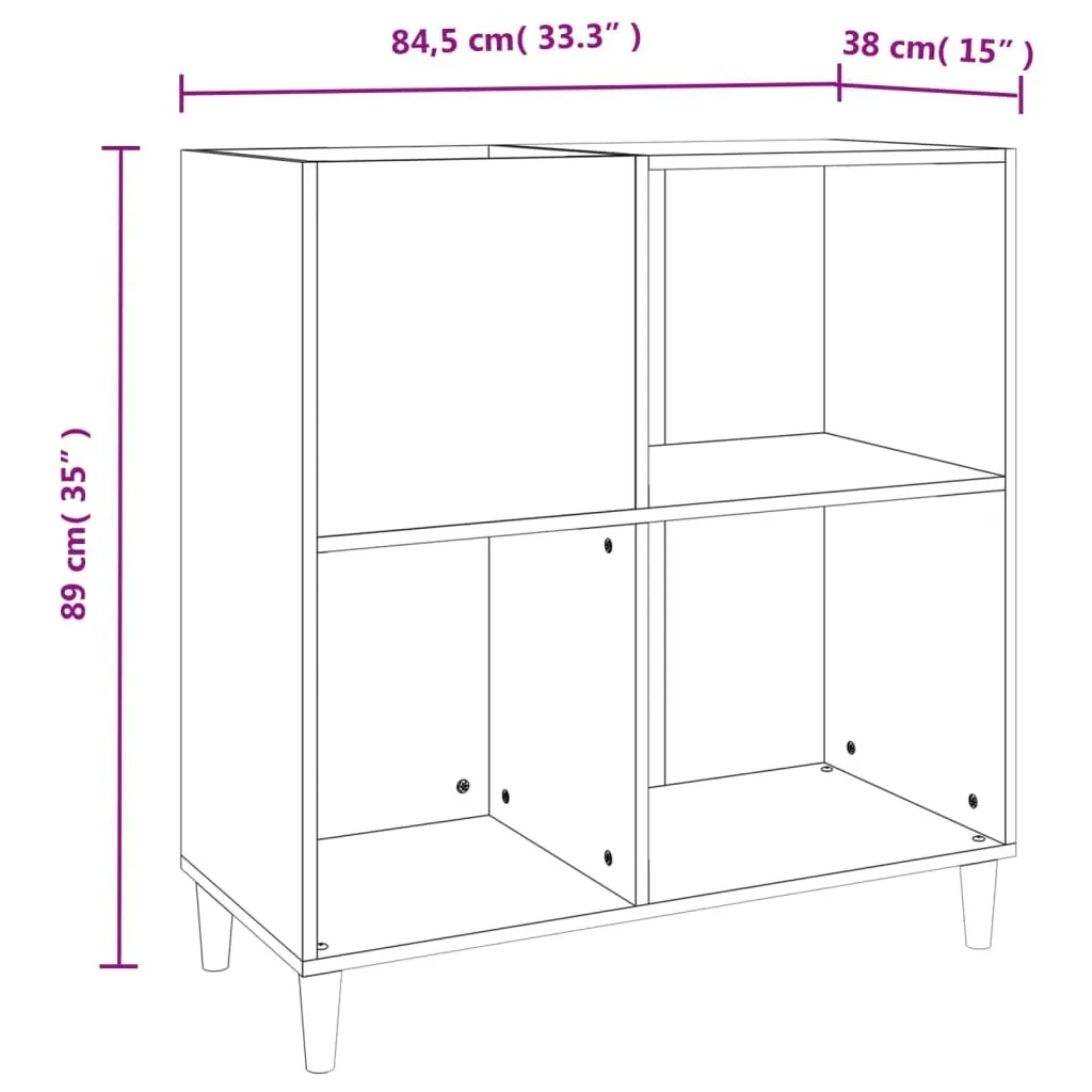 Armadio a pannelli bianco 84,5x38x89 cm materiale a base di legno - 10
