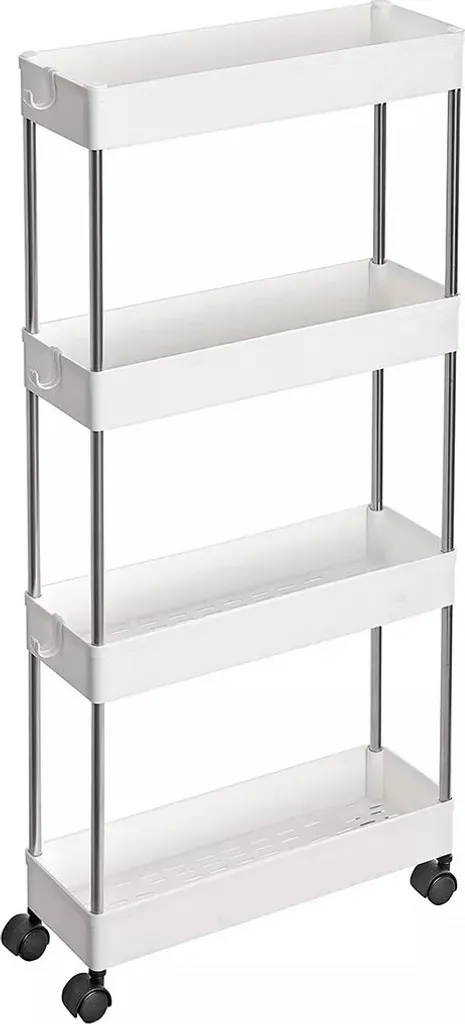 Carrello Portabevande Pieter 4 Ripiani Slim Industriale 13,5cm