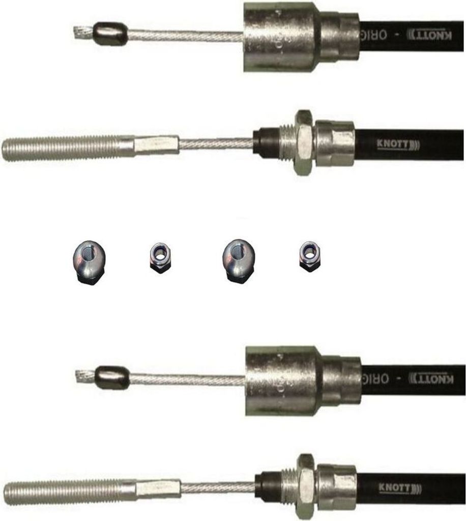 2 x Knott Bremsseil 33921-1.32 Hüllenlänge: 2130 mm - Gesamtlänge: 2340 mm