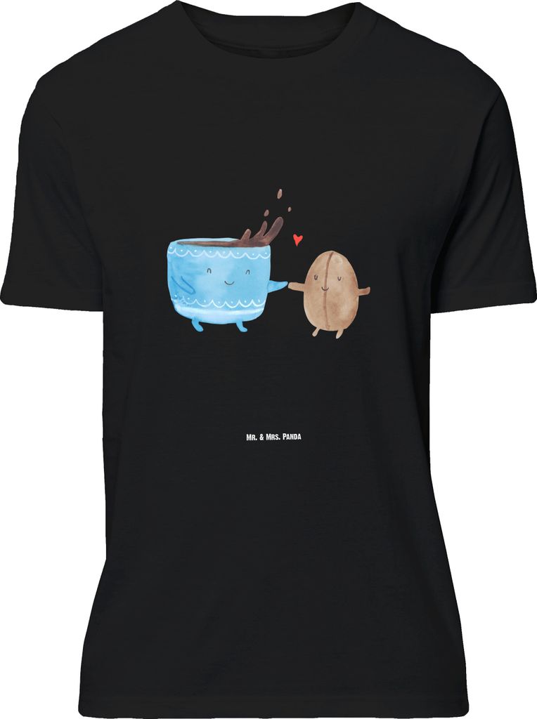 Mr. & Mrs. Panda Tshirt Kaffee Bohne - Schwarz - Geschenk, T-Shirt, Kaffeebohne, mit Spruch, Lustige Sprüche, S, Zufriedenheit, Shirt, Genuss, Bas...